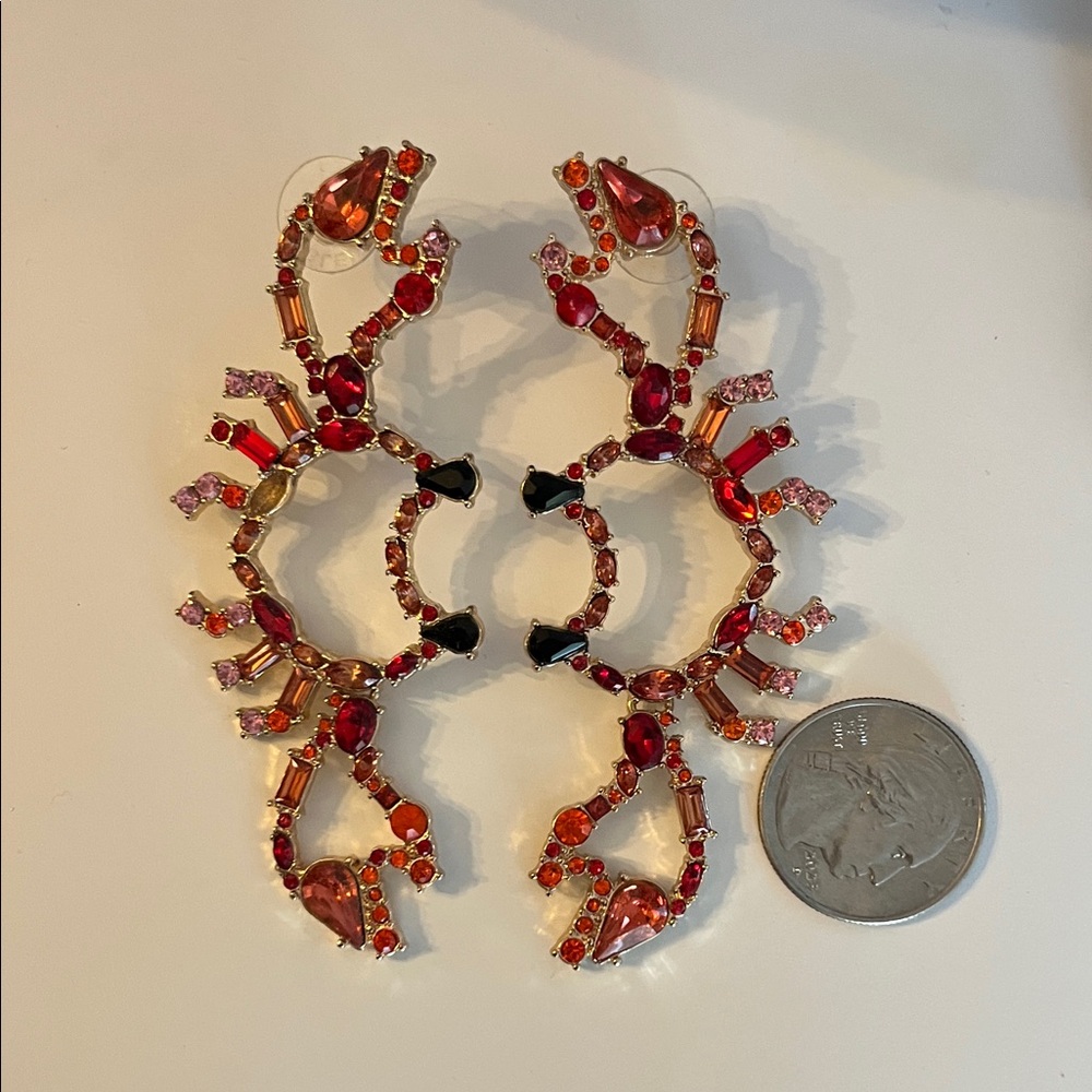 BaubleBar crab earrings Red and Black Statement Earrings
